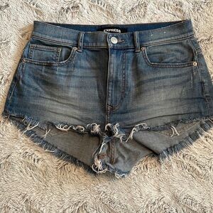 Express Super Cheeky High Rise Jean Shorts